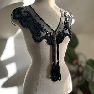 Vintage Beaded Lace Shawl Shrug